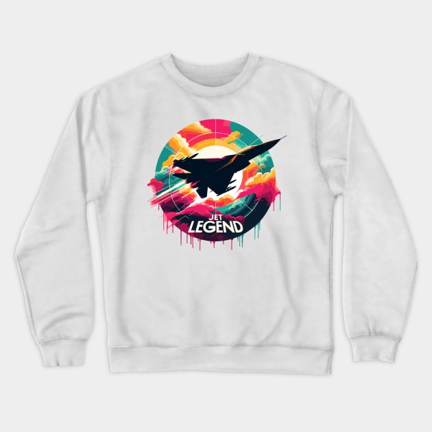 Jet fighter Crewneck Sweatshirt by Vehicles-Art